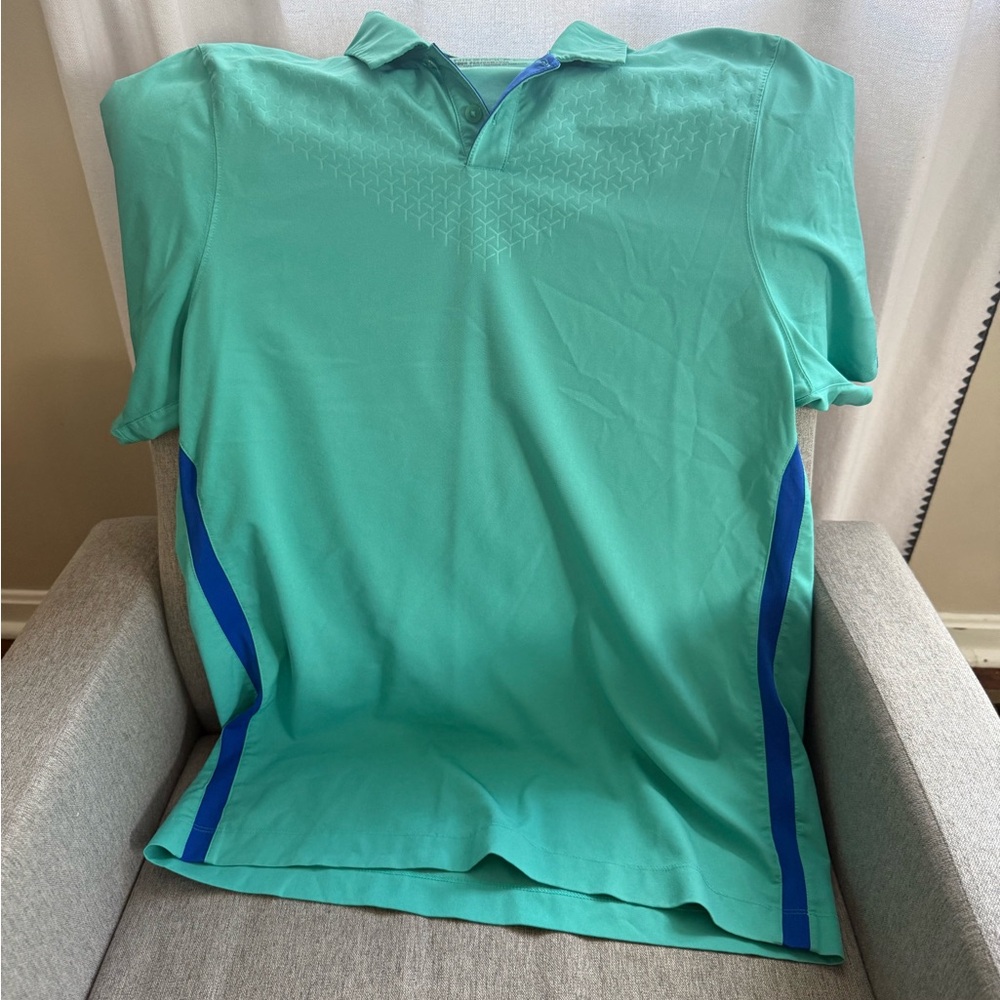 Nike Teal Polo with Royal Blue Side Panels